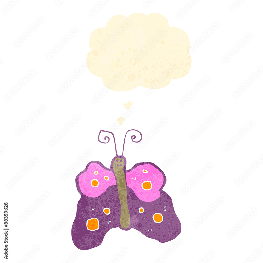 Obraz premium retro cartoon butterfly