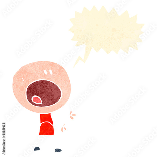retro cartoon complaining person