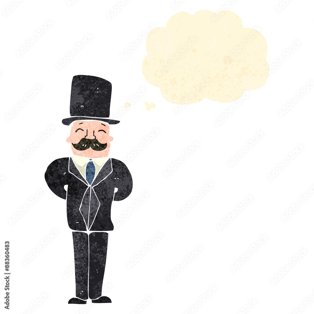 Fototapeta premium retro cartoon man with top hat