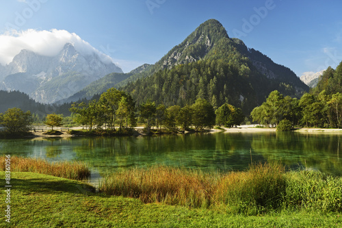 Lake Jasna and Julian Alps, Kranjska Gora, Slovenia photo