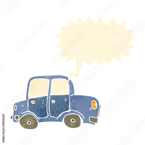 retro cartoon car honking horn