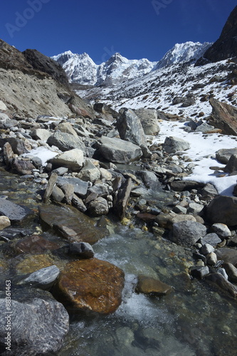 Chola Khola valley near Dzonglha, Solukhumbu District, Sagarmatha National Park, Nepal, Himalayas photo