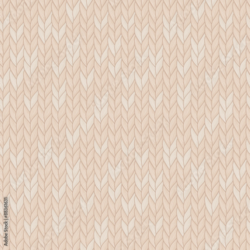 Knitted seamless pattern. Natural warm knitted fabric
