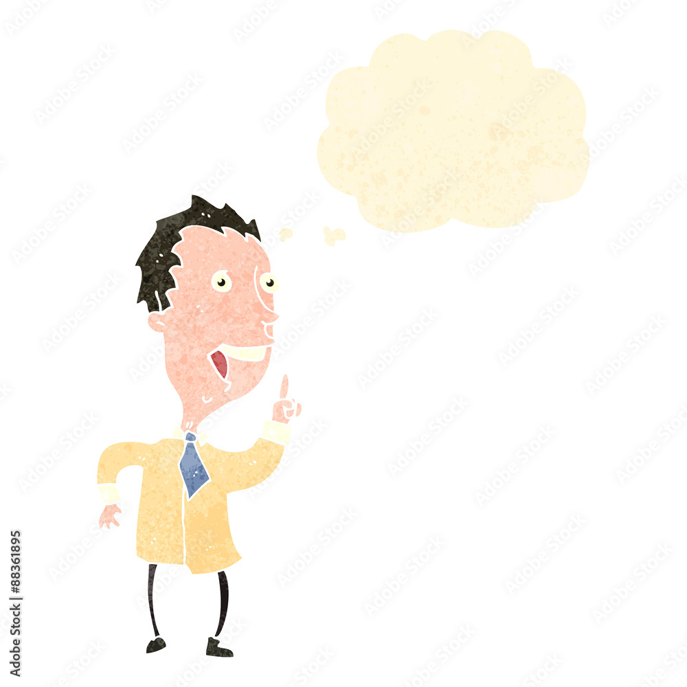 retro cartoon office man with idea retro cartoon office man with idea