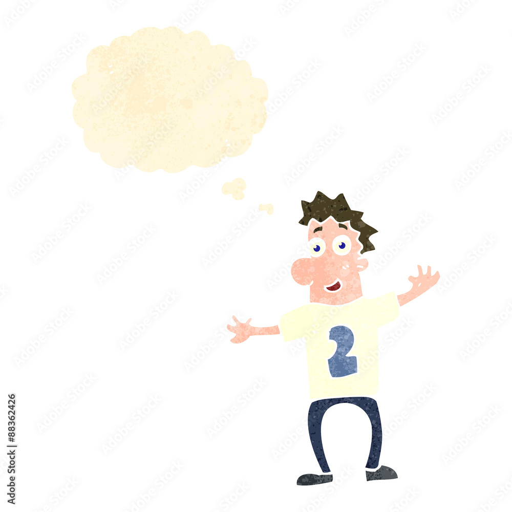 retro cartoon man wearing shirt number two retro cartoon man wearing shirt number two