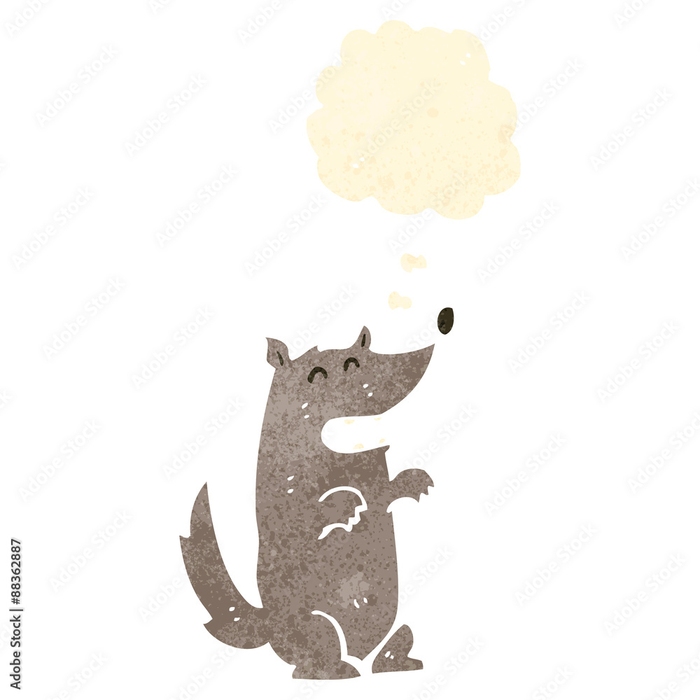 retro cartoon dog with thought bubble retro cartoon dog with thought bubble