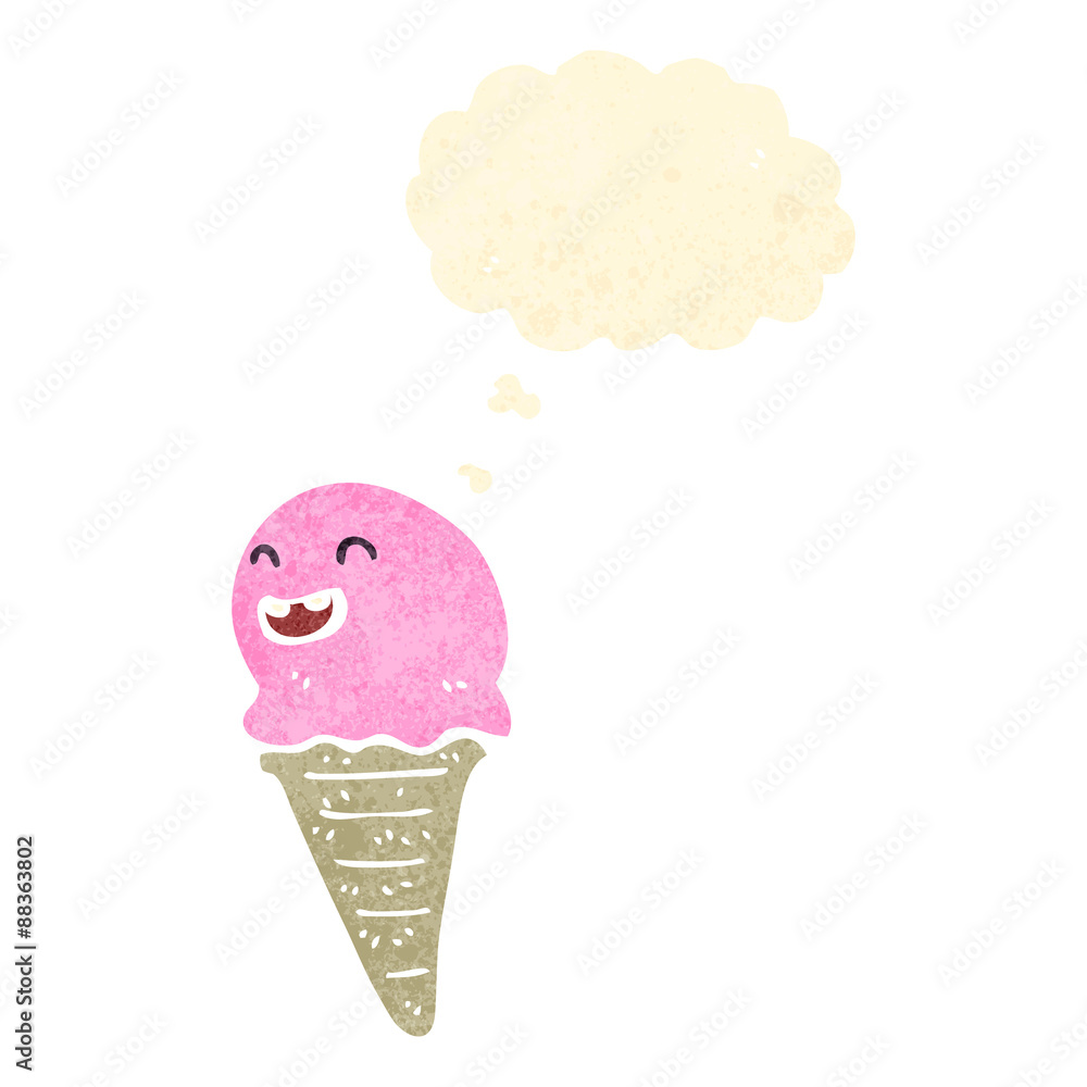 retro cartoon ice cream cone character retro cartoon ice cream cone character