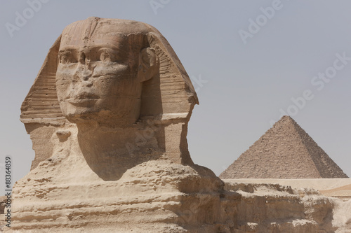 The Sphinx and the Pyramid of Menkaure in Giza, near Cairo, Egypt #88364859