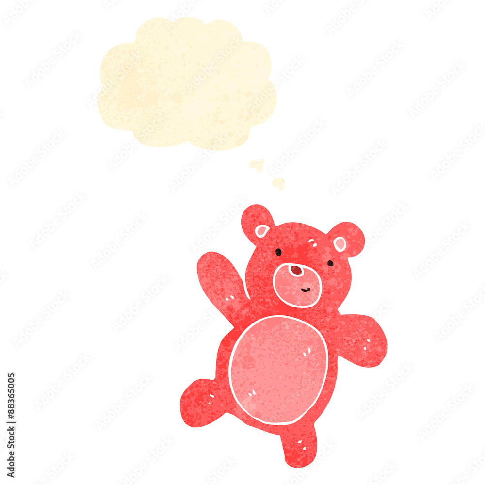 retro cartoon teddy bear with thought bubble retro cartoon teddy bear with thought bubble