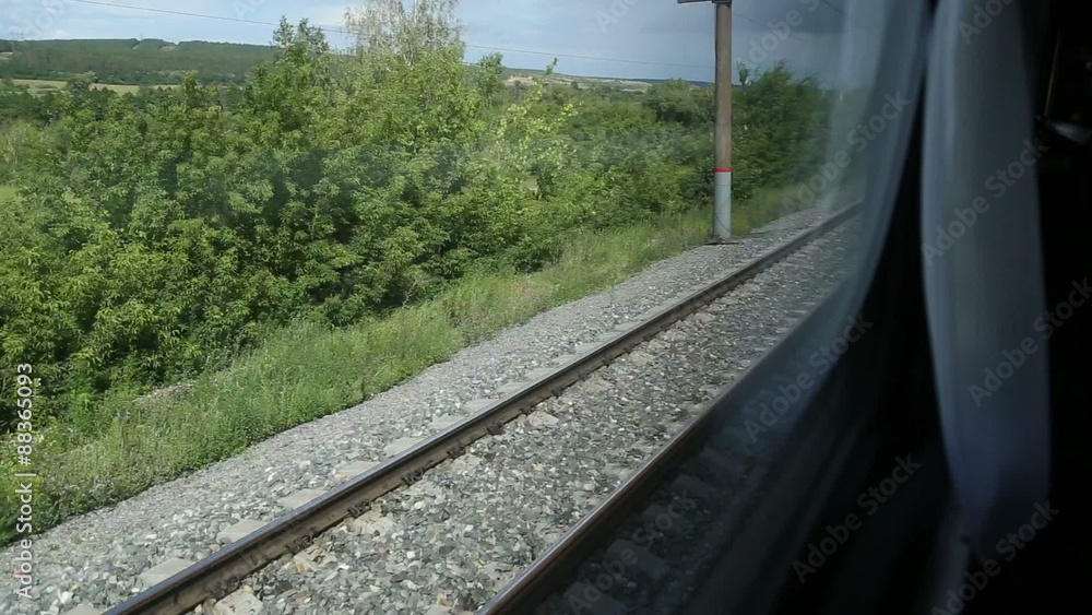 Railroad tracks in motion, shooting from the train
Railroad tracks in motion, shooting from the train