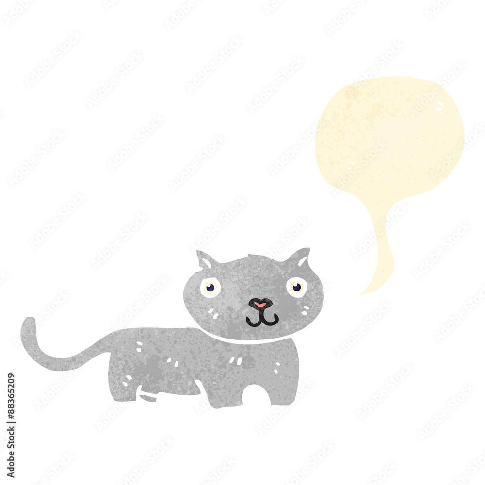 retro cartoon cat with speech bubble retro cartoon cat with speech bubble