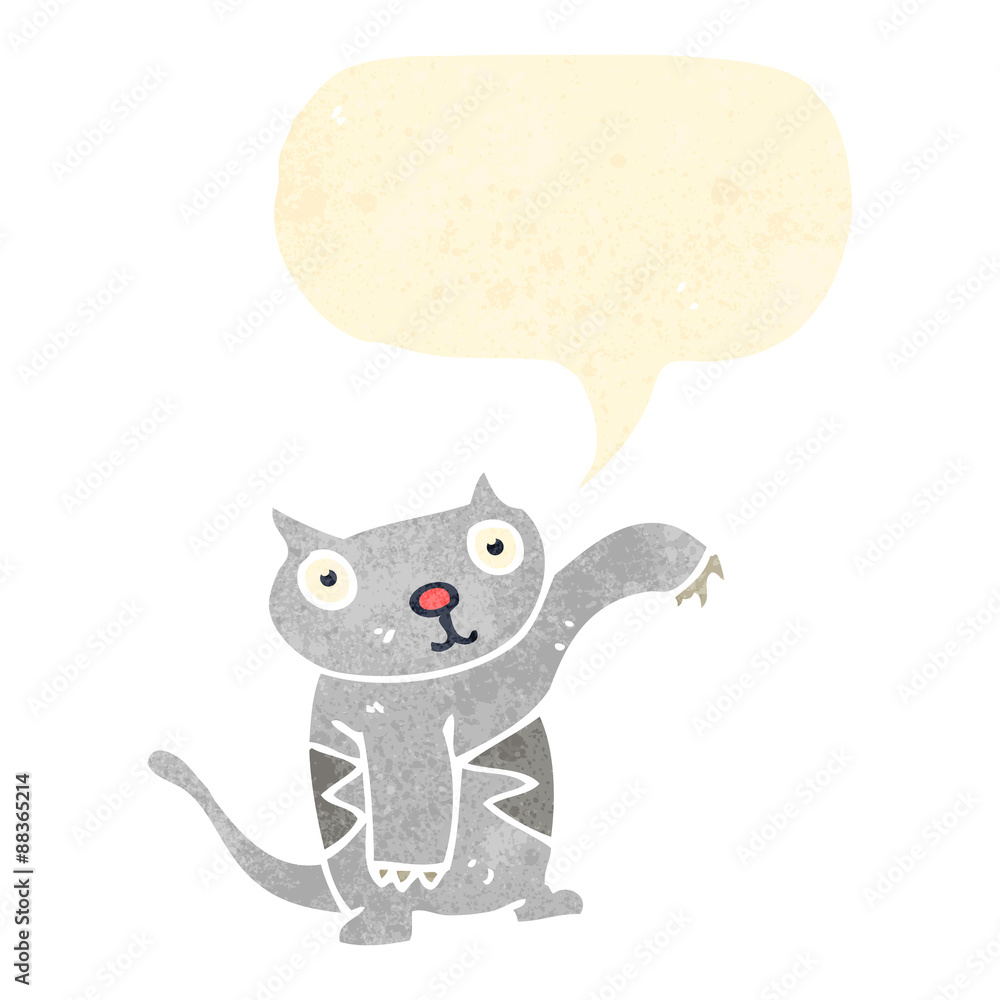 retro cartoon cat with speech bubble retro cartoon cat with speech bubble