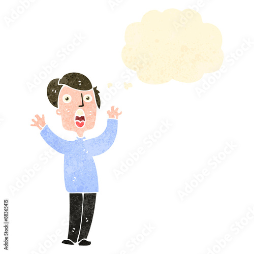 retro cartoon shocked man