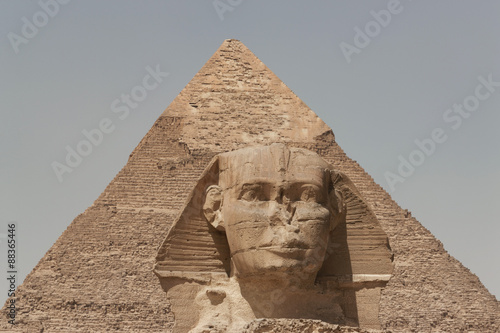 The Sphinx and the Pyramid of Khafre in Giza, near Cairo, Egypt #88365446