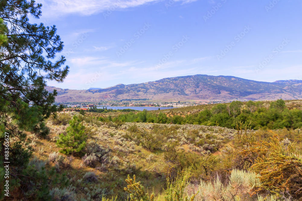 Landscape with mountains and lake