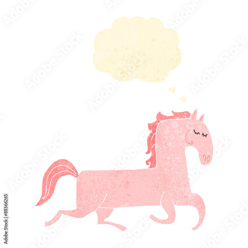 retro cartoon prancing horse