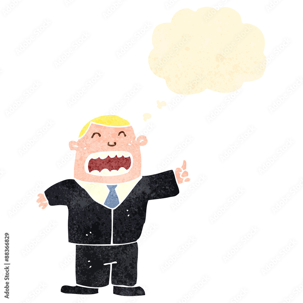 Obraz premium retro cartoon boss with thought bubble