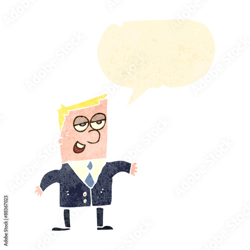 retro cartoon arrogant businessman