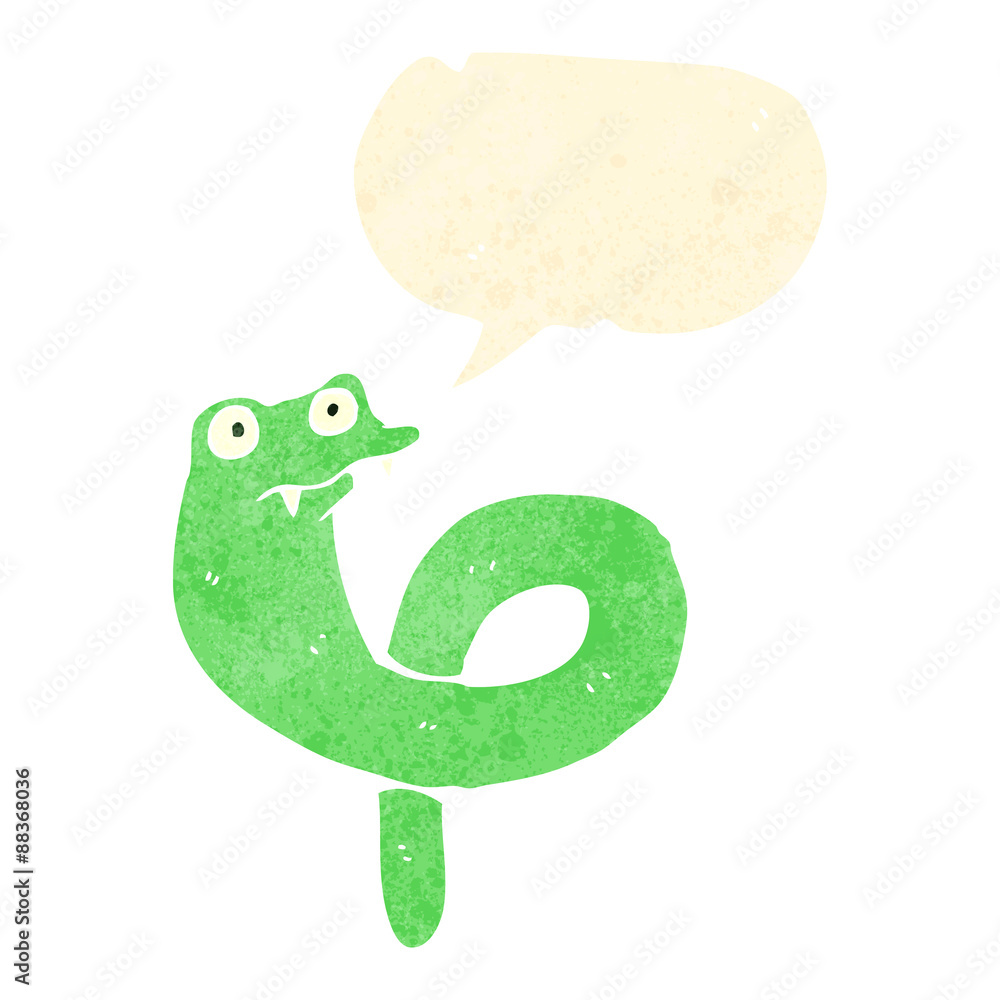 retro cartoon snake with speech bubble retro cartoon snake with speech bubble