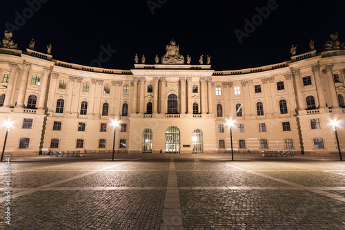 Humboldt university at night, berlin, germany