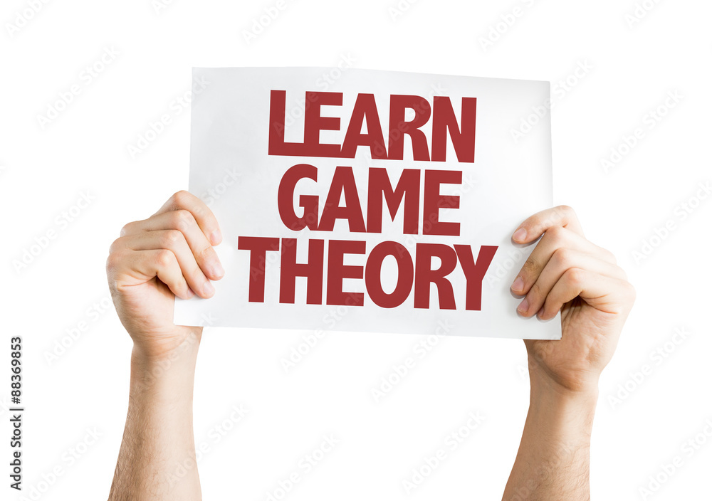 Learn Game Theory card isolated on white Learn Game Theory card isolated on white