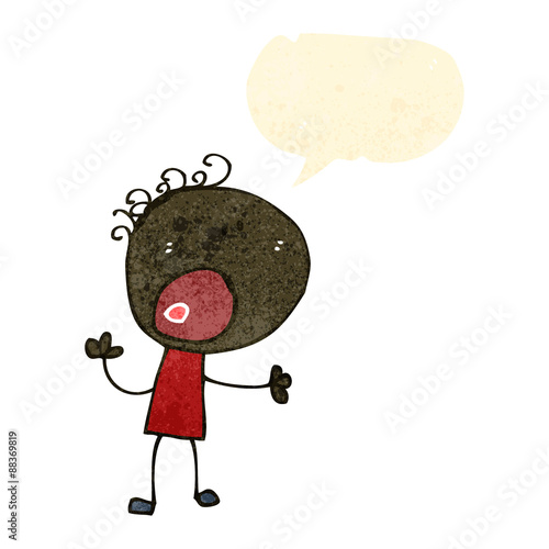 retro cartoon complaining boy
