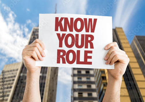 Wallpaper Mural Know Your Role card with cityscape background Torontodigital.ca