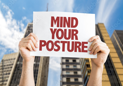 Wallpaper Mural Mind Your Posture card with cityscape background Torontodigital.ca
