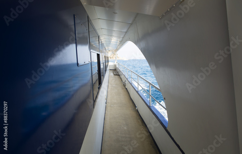 Empty deck of a ship on a sunny day © katrin_timoff