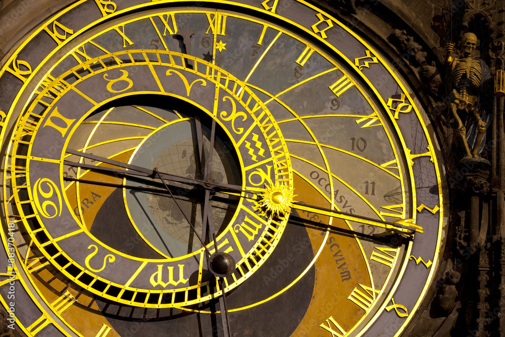 Astronomical Clock on the Town Hall, Old Town Square, Prague, Czech Republic Astronomical Clock on the Town Hall, Old Town Square, Prague, Czech Republic