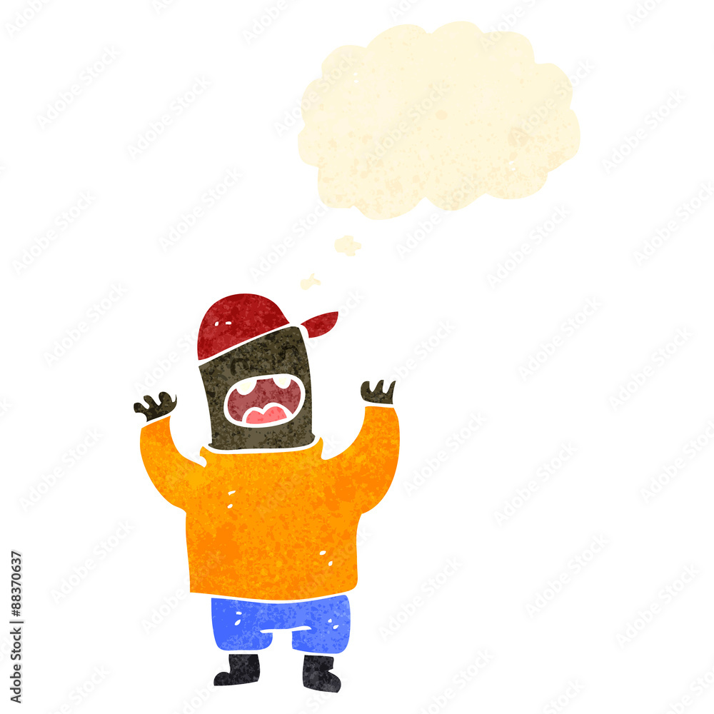 retro cartoon boy with thought bubble retro cartoon boy with thought bubble