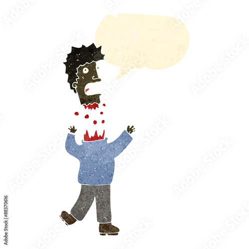 retro cartoon man with severed head