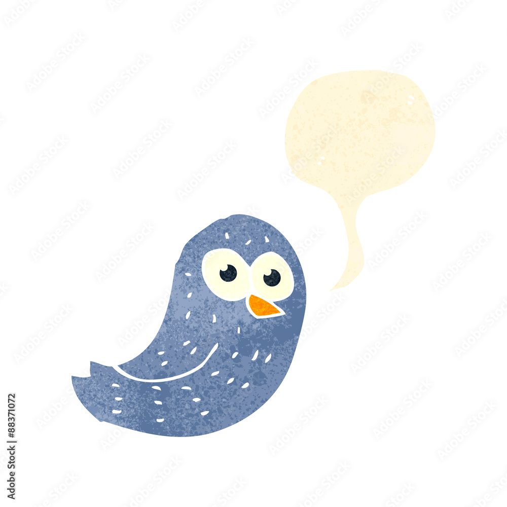 Obraz premium retro cartoon bird tweeting