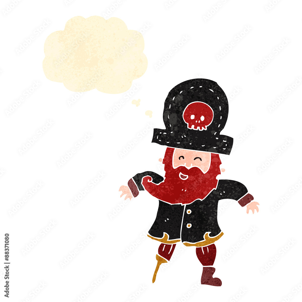 Fototapeta premium retro cartoon pirate captain