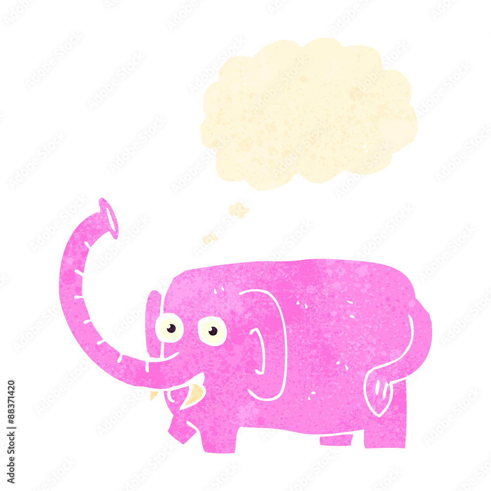 retro cartoon elephant with thought bubble retro cartoon elephant with thought bubble