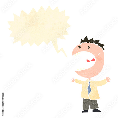 retro cartoon angry office man cartoon