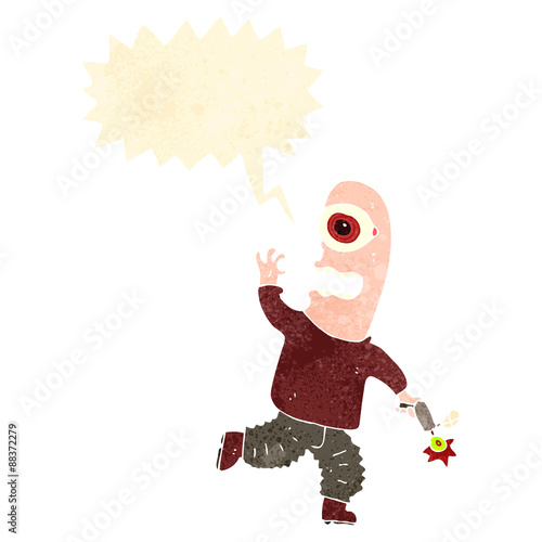 retro cartoon mutant man