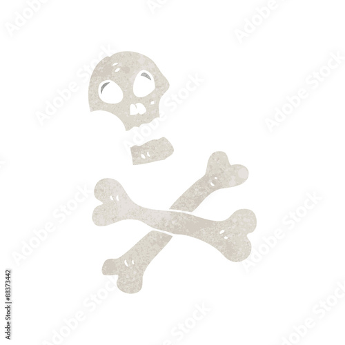 retro cartoon skull and crossbones