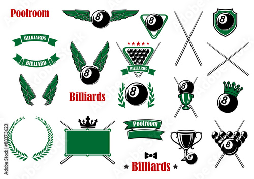 Billiards, pool and snooker game items