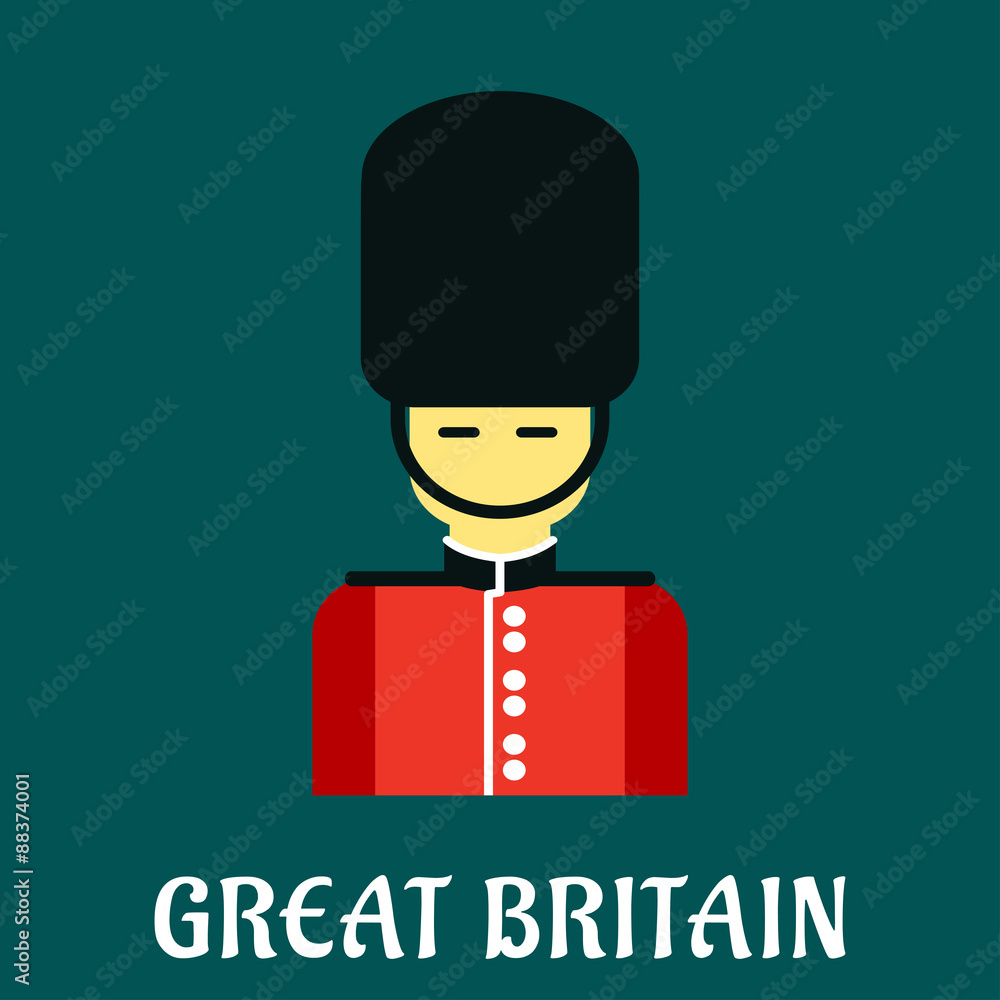 Queen guard soldier flat icon