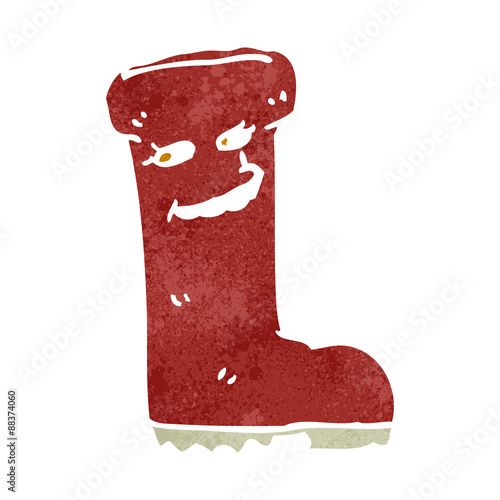 retro cartoon wellington boot