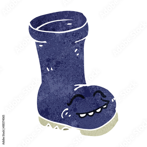 retro cartoon wellington boot