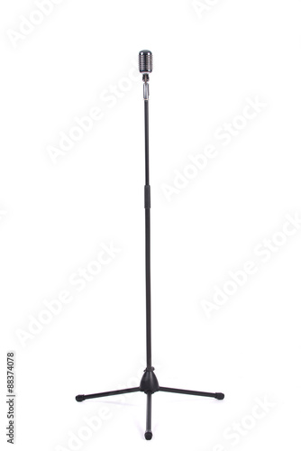 vintage mic in a stand