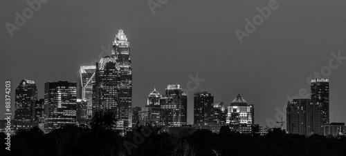 charlotte north carolina night skyline