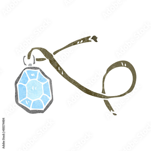 retro cartoon diamond pendant