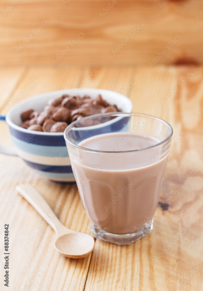 Chocolate milk and cornflakes Chocolate milk and cornflakes
