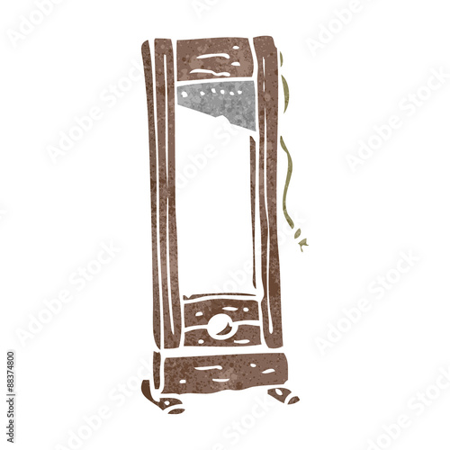 retro cartoon guillotine