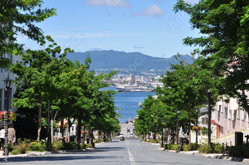 City street at Motomachi in Hakodate, Japan
