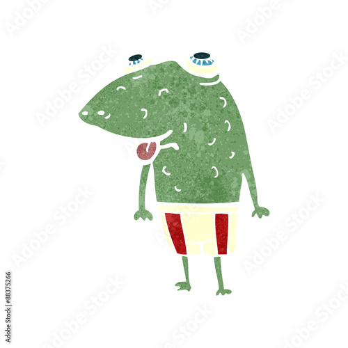 retro cartoon frog