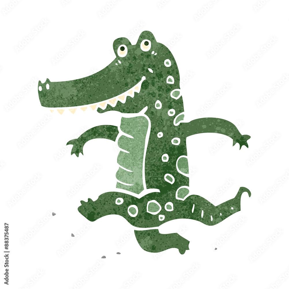 Obraz premium retro cartoon dancing crocodile